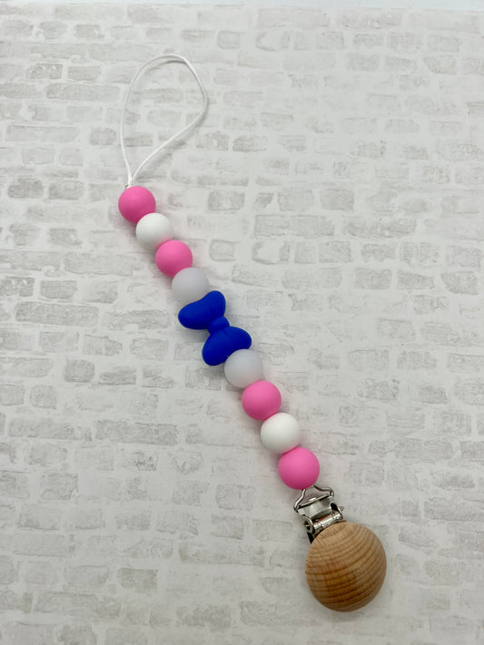 Purple Bow Paci Clip