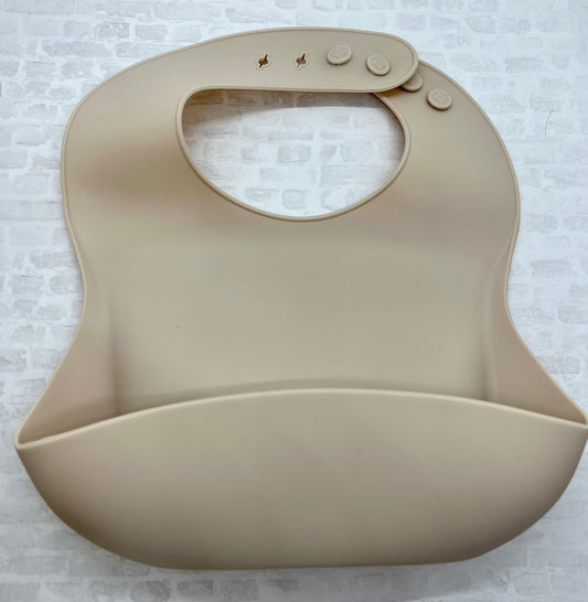 Tan Silicone Bib