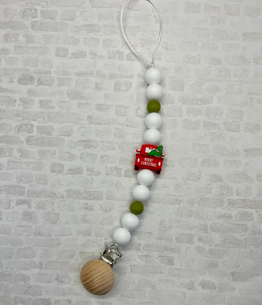 Christmas Truck Paci Clip