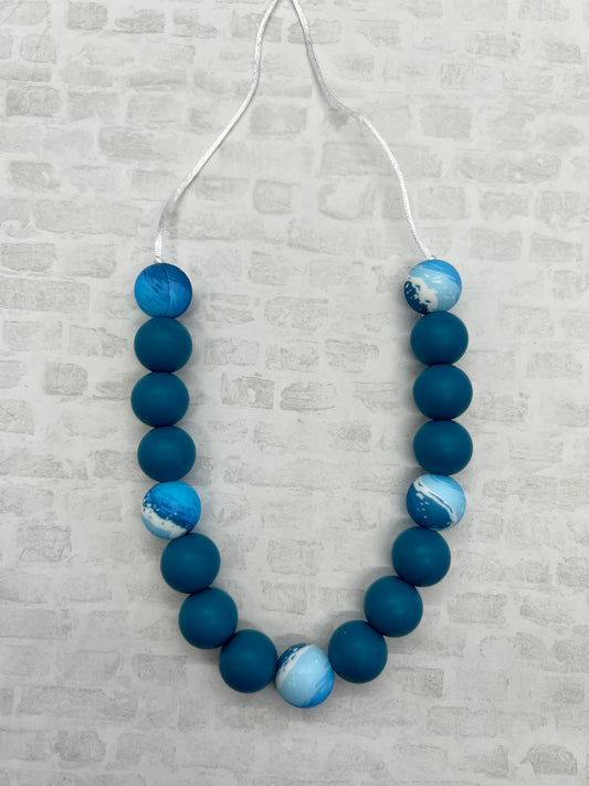 Teal Ocean Teething Necklace