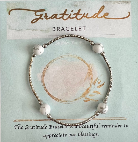 (L) Howlite Gratitude Bracelet size Large