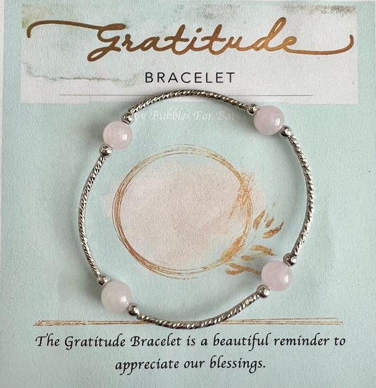 (L) Rose Quartz Gratitude Bracelet Size Large