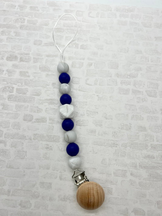 Navy/ Marble Paci Clip