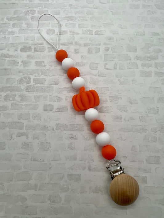 Orange Pumpkin Paci Clip